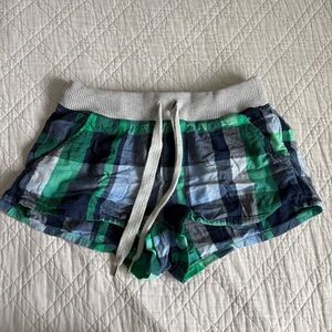 Aire Women’s Gray, Green, and Blue Pajama Shorts Size Small